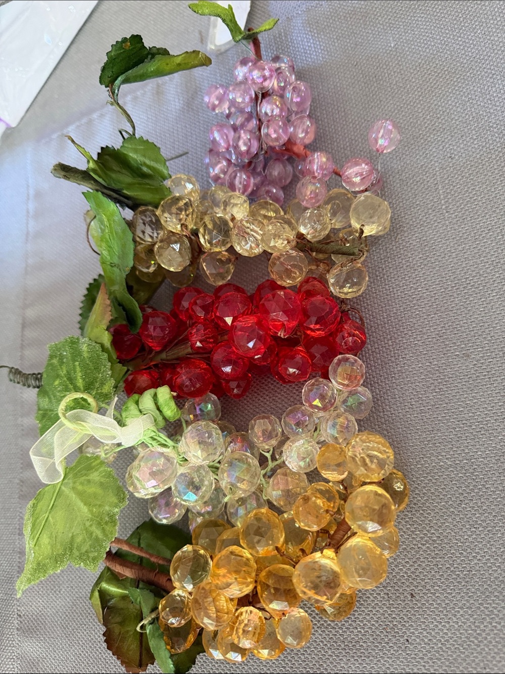 Decorative Acrylic Grape Cluster Picks - Multicolor (Red, Pink, Gold, Yellow)